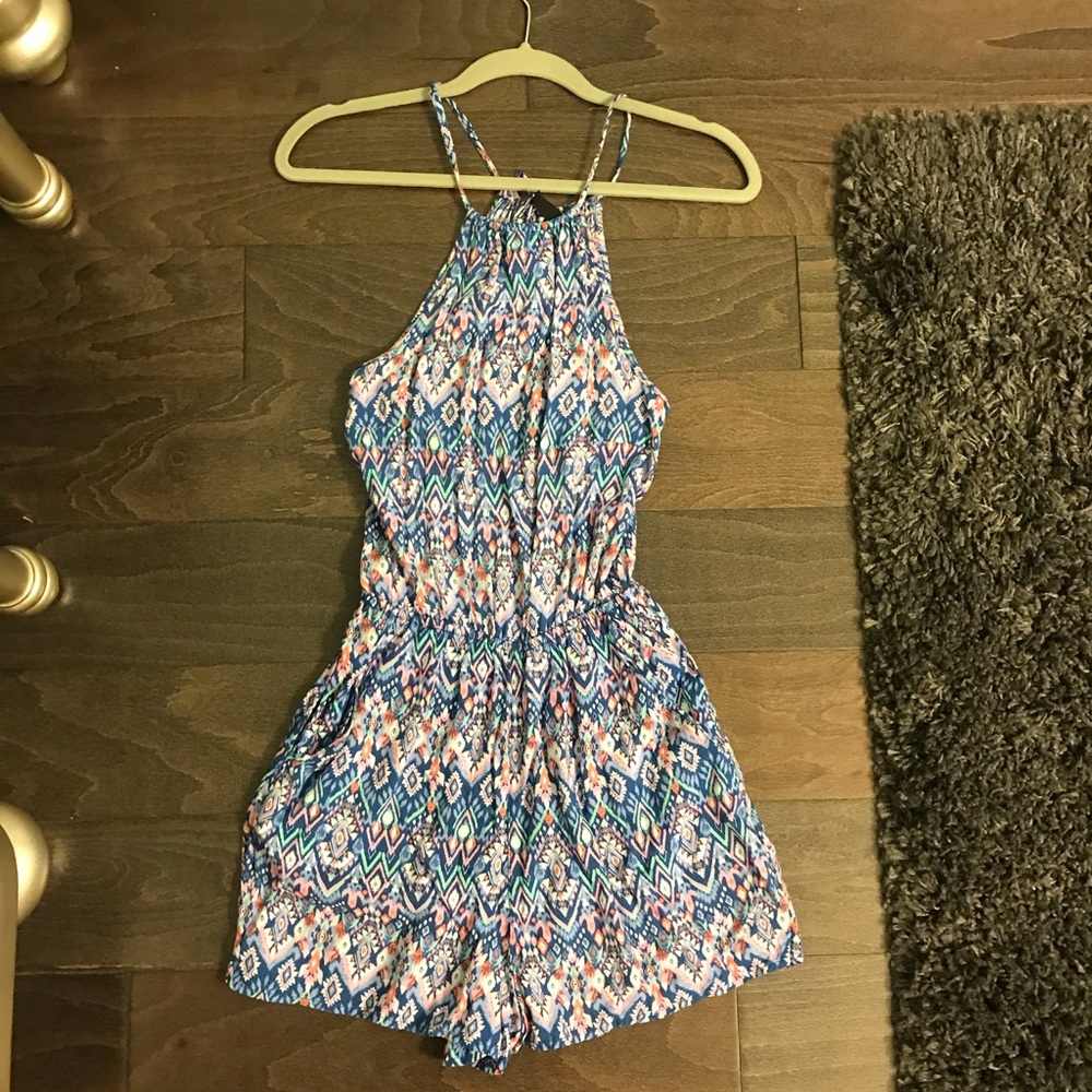 H&M multicolored open back romper